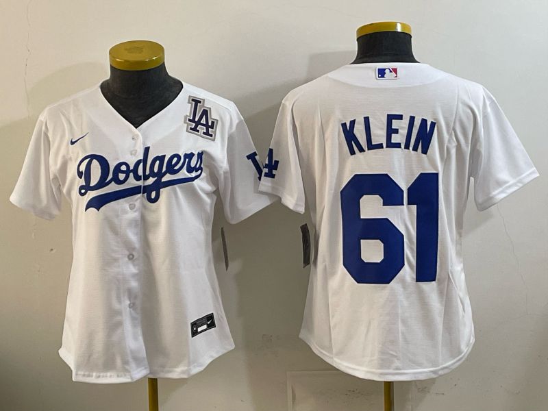 Women 2025 Nike Toronto Blue Jays #61 Klein White Game MLB Jersey 011
